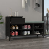 Shoe Cabinet Black 102x36x60 cm Engineered Wood - Side View
