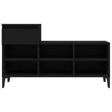Shoe Cabinet Black 102x36x60 cm Engineered Wood - Rear View