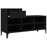 Shoe Cabinet Black 102x36x60 cm Engineered Wood - Close-Up Angle