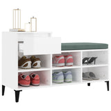Shoe Cabinet High Gloss White 102x36x60 cm Engineered Wood - 45-Degree Angle