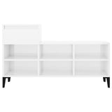 Shoe Cabinet High Gloss White 102x36x60 cm Engineered Wood - Rear View
