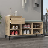 Shoe Cabinet Sonoma Oak 102x36x60 cm Engineered Wood - Side View
