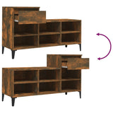 Shoe Cabinet Smoked Oak 102x36x60 cm Engineered Wood - Extra Image