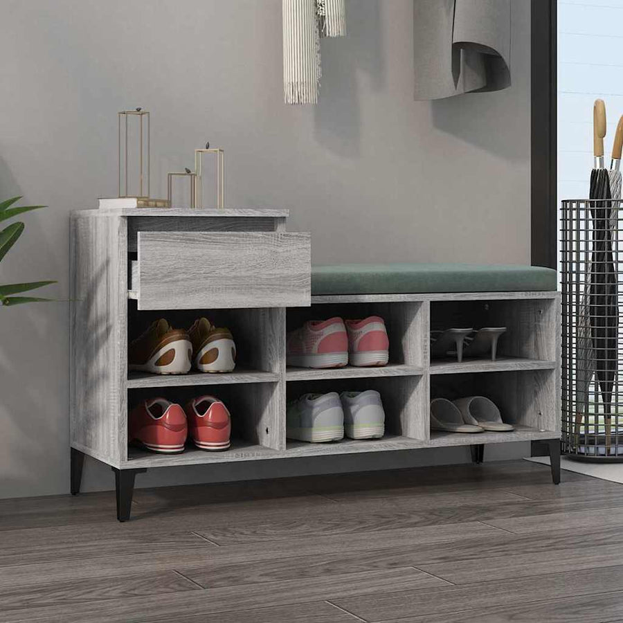 Shoe Cabinet Grey Sonoma 102x36x60 cm Engineered Wood