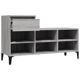 Shoe Cabinet Grey Sonoma 102x36x60 cm Engineered Wood - Close-Up Angle