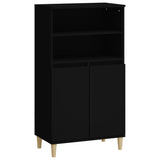 Highboard Black 60x36x110 cm Engineered Wood - Front View