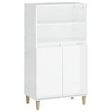 Highboard High Gloss White 60x36x110 cm Engineered Wood - Front View