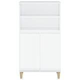 Highboard High Gloss White 60x36x110 cm Engineered Wood