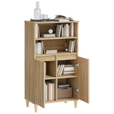 Highboard Sonoma Oak 60x36x110 cm Engineered Wood - Rear View