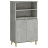 Highboard Concrete Grey 60x36x110 cm Engineered Wood - Front View