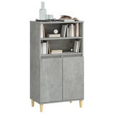 Highboard Concrete Grey 60x36x110 cm Engineered Wood - Close-Up Angle
