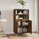Highboard Brown Oak 60x36x110 cm Engineered Wood - 45-Degree Angle