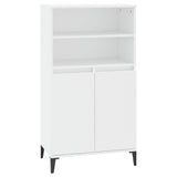 Highboard White 60x36x110 cm Engineered Wood - Front View