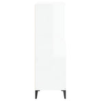 Highboard High Gloss White 60x36x110 cm Engineered Wood