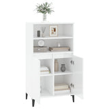 Highboard High Gloss White 60x36x110 cm Engineered Wood - Close-Up Angle