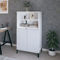 Highboard High Gloss White 60x36x110 cm Engineered Wood