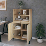 Highboard Sonoma Oak 60x36x110 cm Engineered Wood - Rear View