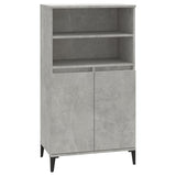 Highboard Concrete Grey 60x36x110 cm Engineered Wood - Front View