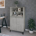 Highboard Concrete Grey 60x36x110 cm Engineered Wood