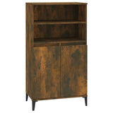 Highboard Smoked Oak 60x36x110 cm Engineered Wood - Front View