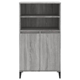 Highboard Grey Sonoma 60x36x110 cm Engineered Wood - Side View