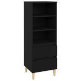 Highboard Black 40x36x110 cm Engineered Wood - Front View