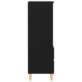 Highboard Black 40x36x110 cm Engineered Wood - 45-Degree Angle