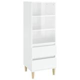 Highboard High Gloss White 40x36x110 cm Engineered Wood - Front View