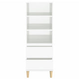 Highboard High Gloss White 40x36x110 cm Engineered Wood - Side View