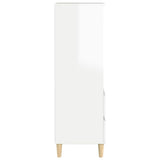 Highboard High Gloss White 40x36x110 cm Engineered Wood - 45-Degree Angle