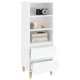 Highboard High Gloss White 40x36x110 cm Engineered Wood - Close-Up Angle