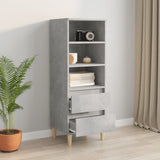 Highboard Concrete Grey 40x36x110 cm Engineered Wood - Rear View