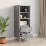 Highboard Grey Sonoma 40x36x110 cm Engineered Wood - Rear View