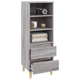 Highboard Grey Sonoma 40x36x110 cm Engineered Wood - Close-Up Angle