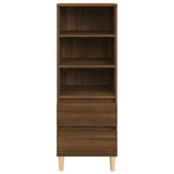 Highboard Brown Oak 40x36x110 cm Engineered Wood - Side View