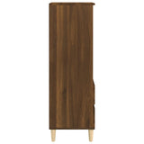 Highboard Brown Oak 40x36x110 cm Engineered Wood - 45-Degree Angle