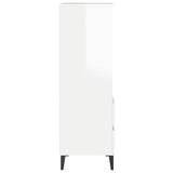 Highboard High Gloss White 40x36x110 cm Engineered Wood - 45-Degree Angle