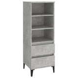 Highboard Concrete Grey 40x36x110 cm Engineered Wood - Front View