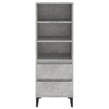 Highboard Concrete Grey 40x36x110 cm Engineered Wood - Side View