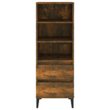 Highboard Smoked Oak 40x36x110 cm Engineered Wood - Side View