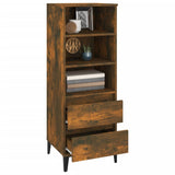 Highboard Smoked Oak 40x36x110 cm Engineered Wood - Close-Up Angle