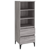 Highboard Grey Sonoma 40x36x110 cm Engineered Wood - Front View
