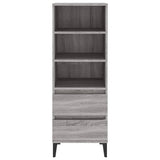 Highboard Grey Sonoma 40x36x110 cm Engineered Wood - Side View