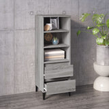 Highboard Grey Sonoma 40x36x110 cm Engineered Wood - Rear View