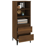 Highboard Brown Oak 40x36x110 cm Engineered Wood - Close-Up Angle