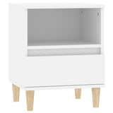 Bedside Cabinet White 40x35x50 cm - Front View
