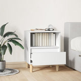 Bedside Cabinet White 40x35x50 cm - Side View