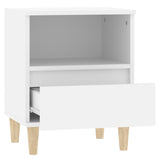Bedside Cabinet White 40x35x50 cm - Close-Up Angle