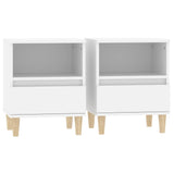 Bedside Cabinets 2 pcs White 40x35x50 cm - Front View
