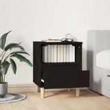Bedside Cabinet Black 40x35x50 cm - Side View